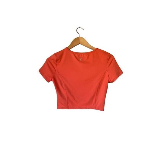 Zyia Active coral go to crop twist tee Shirt Crop Top size Medium - Picture 3 of 7